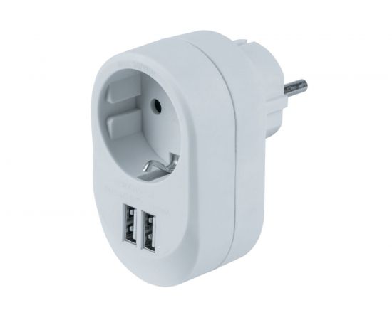 Адаптер Navigator NAD-USB01-1E-C-WH с заземлением 1гнездо USB3.4A 61454 – изображение 2