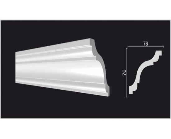 Потолочный карниз Decor-Dizayn ударопрочный влагостойкий под покраску 76Х76Х2000 мм DD44 – изображение 2