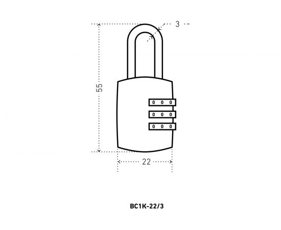 Навесной кодовый замок Аллюр ВС1К-22/3 черный 3453 – изображение 3