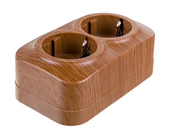 2-ая розетка IEK РС22-3-ХД с з/к о/у 16А GLORY дуб ERH21-K24-16 – изображение 3