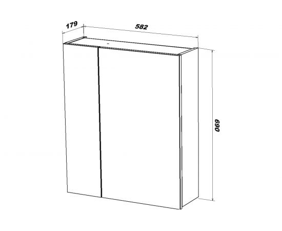 Подвесной зеркальный шкаф Sanstar 60, универсальный, правый 116.1-2.4.1. – изображение 5