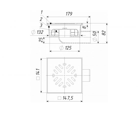 Трап Татполимер ТП-103.50-150HSDs ПП 50 горизонтальный выпуск 12148 – изображение 5