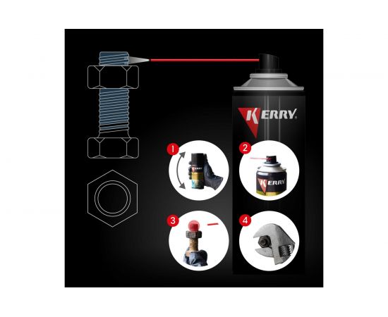 Термоключ - проникающая смазка KERRY с эффектом заморозки, аэрозоль, 335 мл 11604775 – изображение 6
