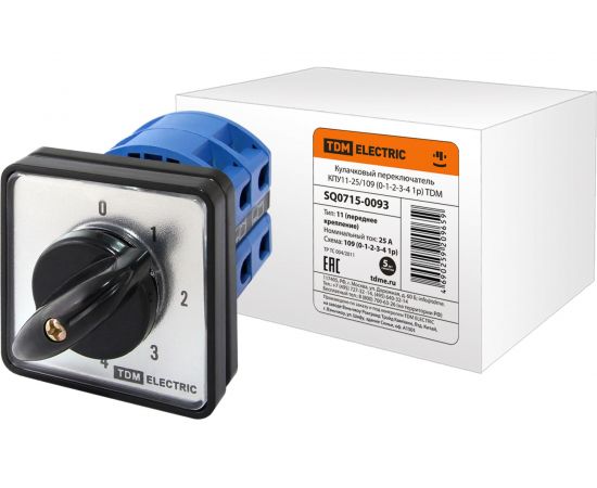 Кулачковый переключатель TDM КПУ11-25/109 (0-1-2-3-4 1р) SQ0715-0093 