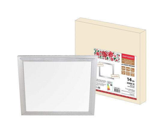 Светодиодная панель TDM серии СВО 295х295, 14 Вт, 3000 К, хром, Народная без драйвера SQ0329-0208 