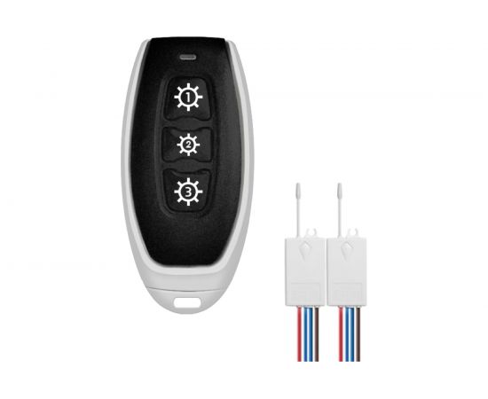 Пульт GRITT Practic 3 клавиши 433МГц комплект c реле 2шт 220В 5А 21102 
