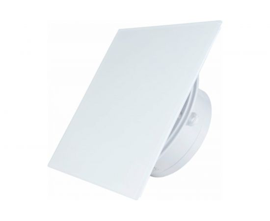 Вытяжной бесшумный вентилятор для ванной MMOTORS JSC ММР 100 стекло белый глянец, тонкий 0771 