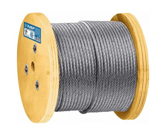 Грузоподъемный стальной трос ЗУБР Профессионал DIN 3066, d=10 мм, L=60 м 30417-10 
