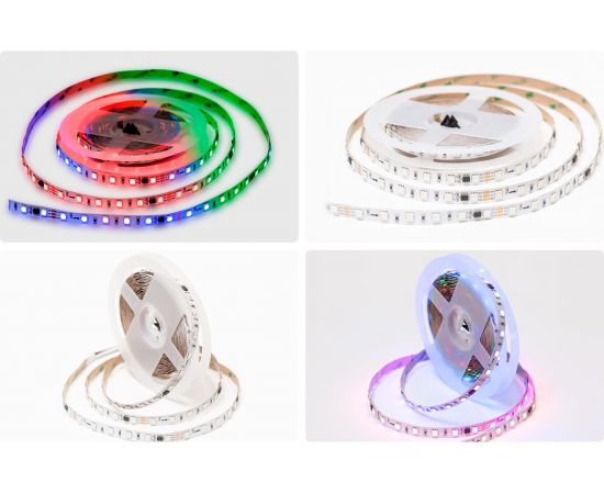 Комплект адресной ленты Apeyron 24В, 14,4Вт/м, smd5050, 60д/м, IP20, подложка 10мм (белая), 5м, RGB/ 10-93 – изображение 12