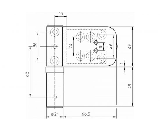 Петля SIMONSWERK SIKU 3D Serie K 4045 H9 коричневая, для дверей из PVC, вес полотна до 80 кг, фальц 15-19 мм 67521 – изображение 2