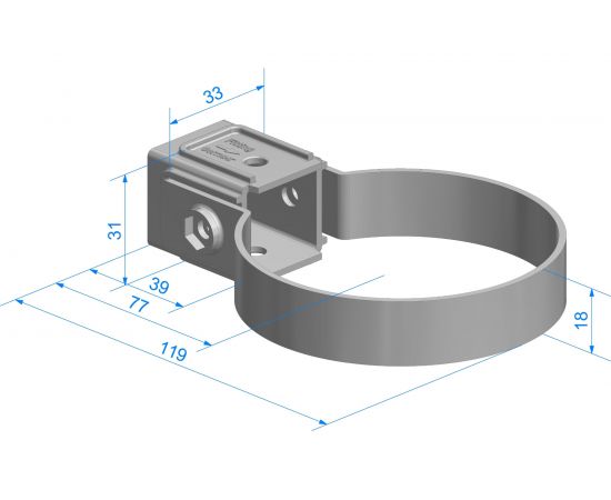 Универсальный хомут DOCKE STANDARD (80 мм; серый 7024) PVTK-1045 – изображение 2