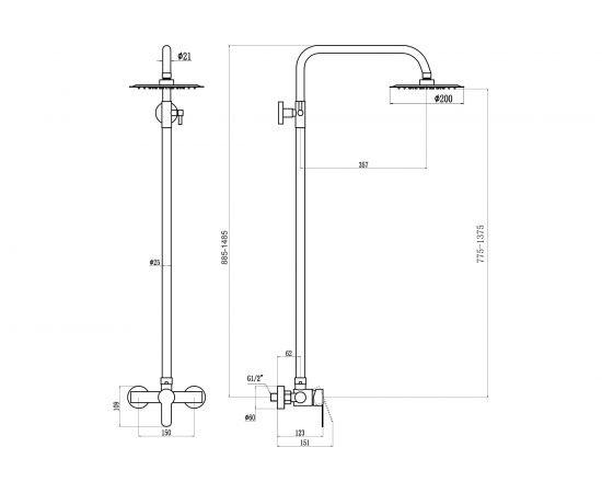 Душевая стойка FS8205 Fmark 23754 – изображение 2