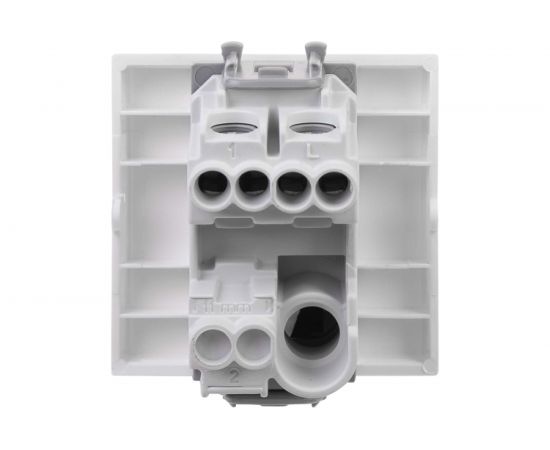 Модульный 1-клавишный выключатель DKC Avanti ""Белое облако"", 2 модуля, 16А, IP20, белый 4400102 – изображение 3