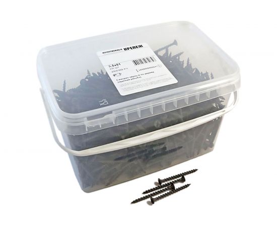 Саморез Качественный Крепеж 3,5х51 потай, крупная резьба, оксид 930 шт 2000369 КЧ – изображение 3