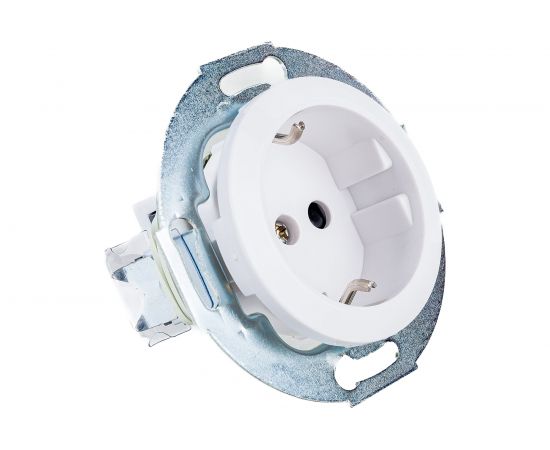 Розетка LK Studio с заземляющим контактом, со шторками, белый, LK Vintage 883204-1 – изображение 3