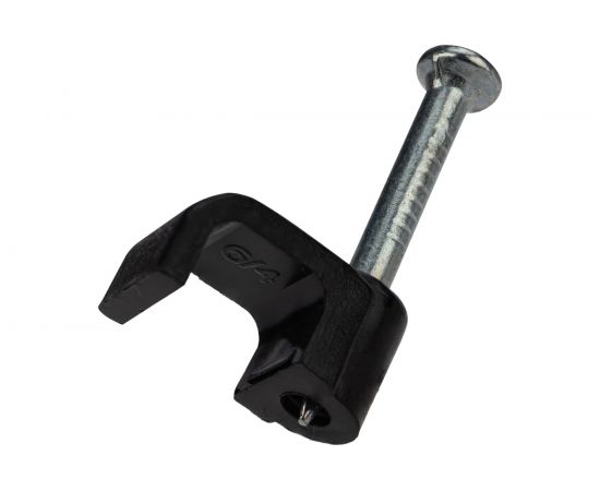 Пластиковая плоская скоба с гвоздем REXANT 6x4 мм, черная, 50 шт. 07-4206-1 – изображение 4