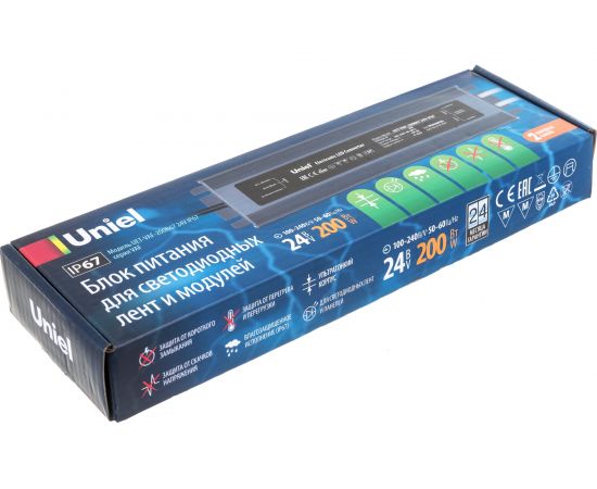 Блок питания Uniel 200B67 24V IP67 2 выхода UET-VAF UL-00007580 – изображение 4
