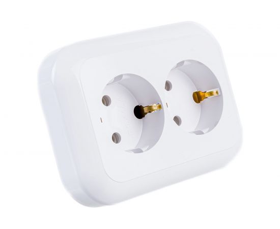 Розетка Bylectrica 2-местная СУ с заз.конт., серия ГАРМОНИЯ, белый, РС16-239 – изображение 4