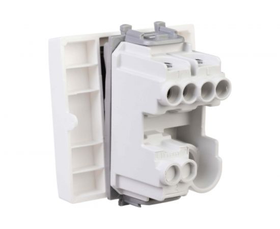 Модульный 1-клавишный выключатель DKC Avanti ""Белое облако"", 2 модуля, 16А, IP20, белый 4400102 – изображение 4