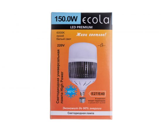 Светодиодная лампа Ecola High Power LED Premium 150W 220V универс. E27/E40 лампа 6000K 280x180mm HPD150ELC – изображение 5