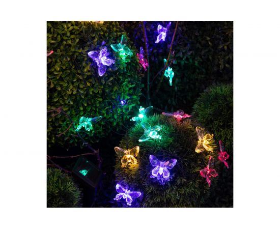 Садовая гирлянда ЭРА ERASF22-15 на солнечной батарее, Бабочки, 20 LED, 5.8 м Б0053364 – изображение 7
