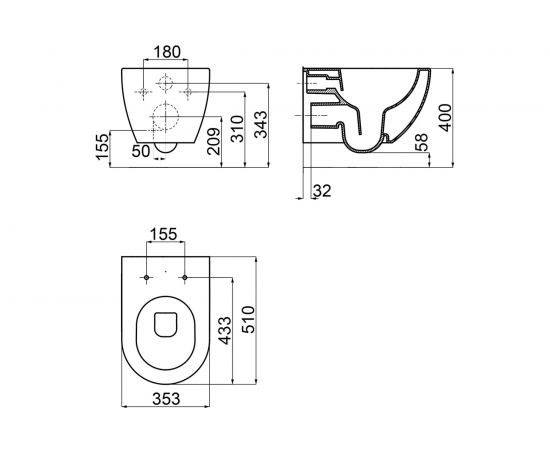 Унитаз подвесной Ravak Uni Chrome RimOFF (безободковый) белый, X01535, X01535 00000054414 – изображение 9