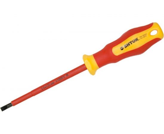 Диэлектрическая шлицевая отвертка SHTOK 1000В 5.5x125 мм 09202 
