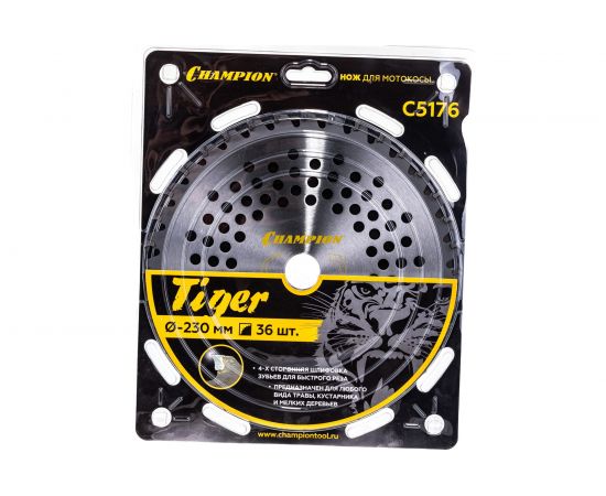 Нож с зубцами из твердого сплава Tiger (36 зубьев, 230х25,4 мм) CHAMPION C5176 
