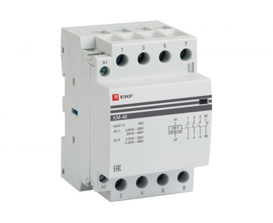 Модульный контактор EKF КМ 40А 3 модуля PROxima km-3-40-22 