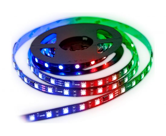 Комплект адресной ленты Apeyron 24В, 14,4Вт/м, smd5050, 60д/м, IP20, подложка 10мм(черная), 2м, RGB/ 10-92 