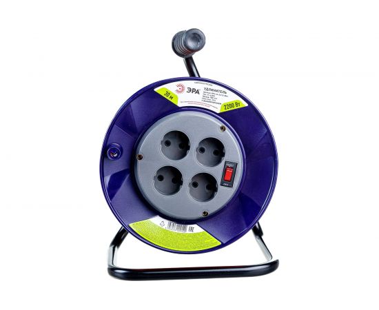 Силовой удлинитель на катушке ЭРА RPx4s2x1.030m, без заземления, 4гн, 30м, ПВС 2хБ0046843 