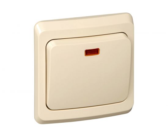 1-клавишный переключатель Schneider Electric СП Этюд 10А с индикатором кремовый SchE BC10-007K 