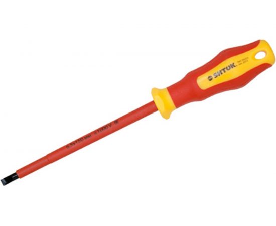 Диэлектрическая шлицевая отвертка SHTOK 1000В 6.5x150 мм 09203 