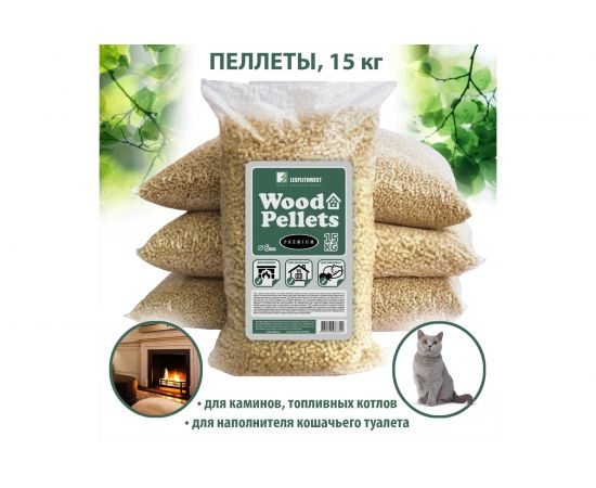 Древесные топливные гранулы 6 мм, хвойные, 15 кг ОАО Лесплитинвест 4690490063324 – изображение 2