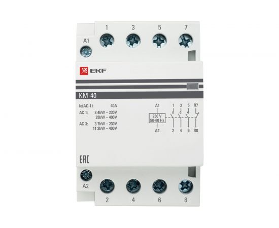 Модульный контактор EKF КМ 40А 3 модуля PROxima km-3-40-22 – изображение 3
