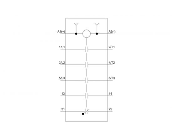Контактор Siemens 3 полюса AC-3, 11КВТ/400В, Блок-Контакты 1НО+1НЗ 3RT20261BB40 – изображение 3