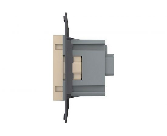 Электрическая розетка LIVOLO с заземлением защитными шторками 16A, цвет золотой механизм VL-C7-C1EU-13 – изображение 3