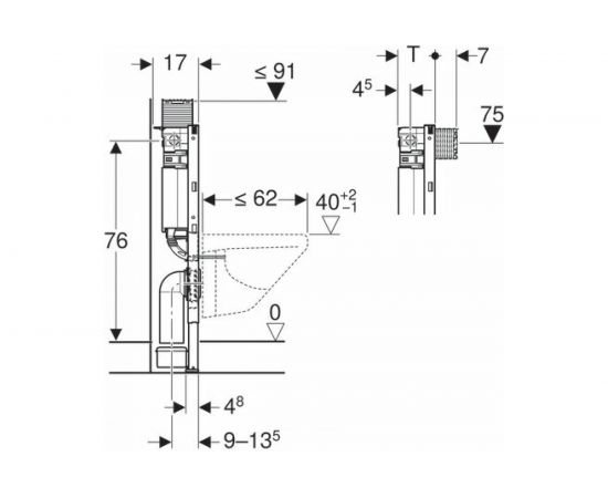 Монтажная рама GEBERIT 111.003.00.1 Duofix Omega для подвесного унитаза 00000037105 – изображение 3