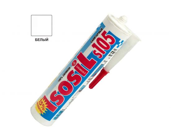 Силиконовый санитарный герметик для ванной и кухни ISOSIL S105 белый, 280 мл 1050111 – изображение 4