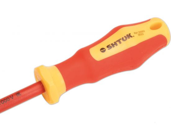 Диэлектрическая шлицевая отвертка SHTOK 1000В 5.5x125 мм 09202 – изображение 4