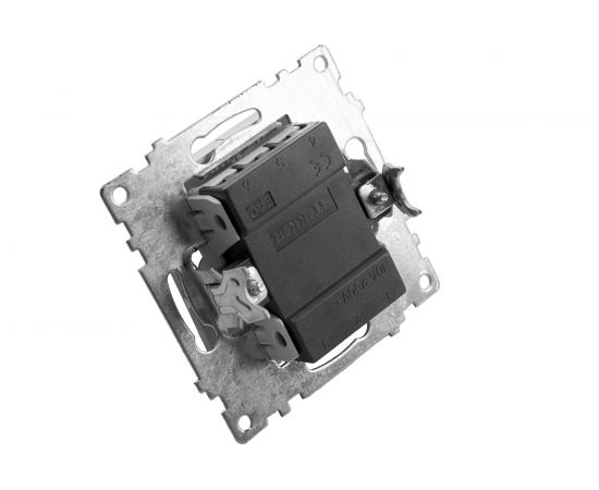 2-клавишный выключатель STEKKER (механизм), GLS10-7104-03, 250V, 10А, серия Катрин, серебро 39578 – изображение 4