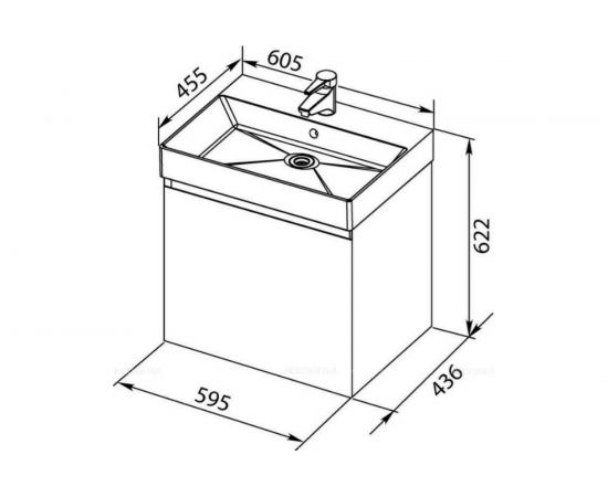 Раковина - столешница Sanovit SLIM SYNERGY 60 17060 00198206 – изображение 4