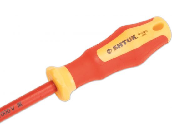 Диэлектрическая шлицевая отвертка SHTOK 1000В 6.5x150 мм 09203 – изображение 4