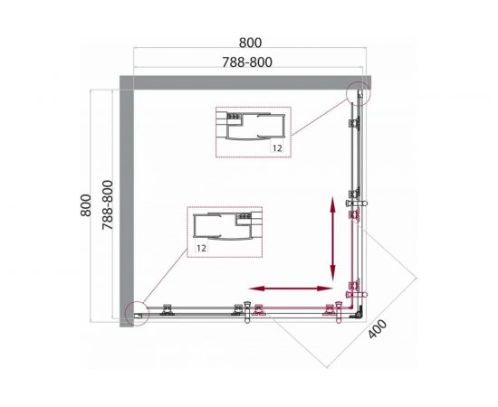 Душевой уголок BelBagno UNO-195-A-2-80-P-Cr – изображение 4