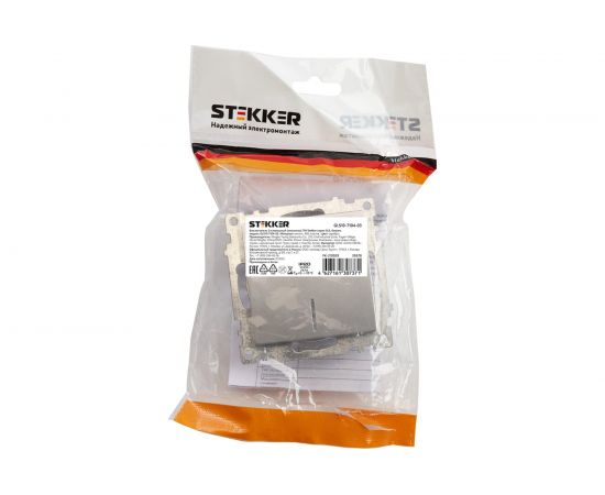 2-клавишный выключатель STEKKER (механизм), GLS10-7104-03, 250V, 10А, серия Катрин, серебро 39578 – изображение 5