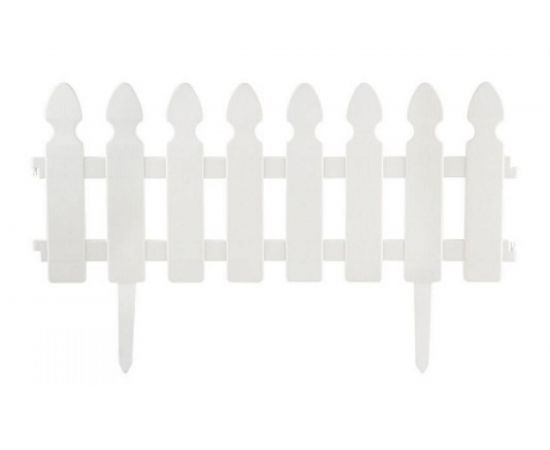 Забор декоративный штакетник Park L=2м H=21см 4шт по 50см и 8 ножек белый 999136 