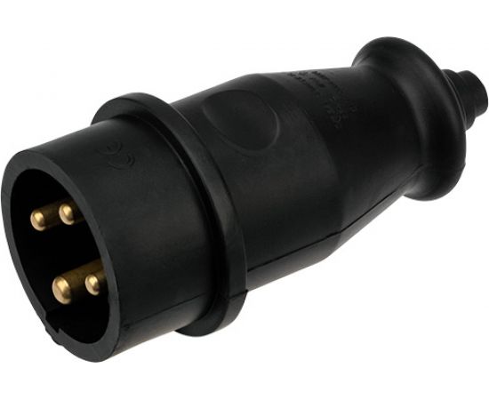 Переносная влагозащищенная вилка REXANT 3Р+РЕ, 32 А, IP44, каучук 111-006 