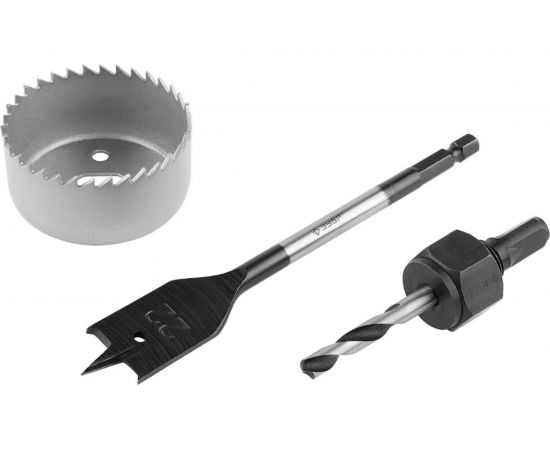 Набор для врезки замков "ЭКСПЕРТ" (коронка по дереву, державка, перьевое сверло 22 мм, 3 шт.) Зубр 2954-54-H3_z01 