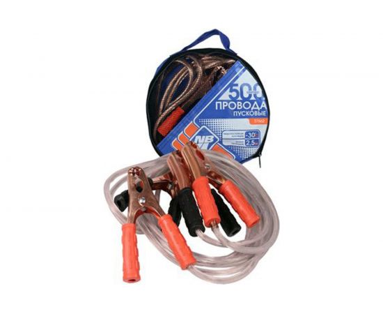 Пусковые провода Nova Bright 500А с прозрачной изоляцией, в сумке, 2.5 м 37662 