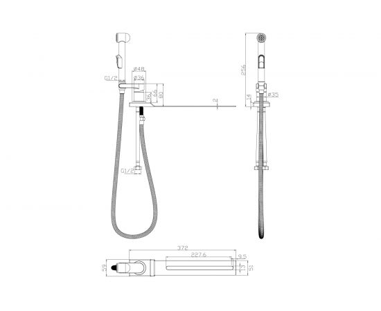 Смеситель Rossinka с гигиеническим душем, с установкой на унитаз X25-56 – изображение 2